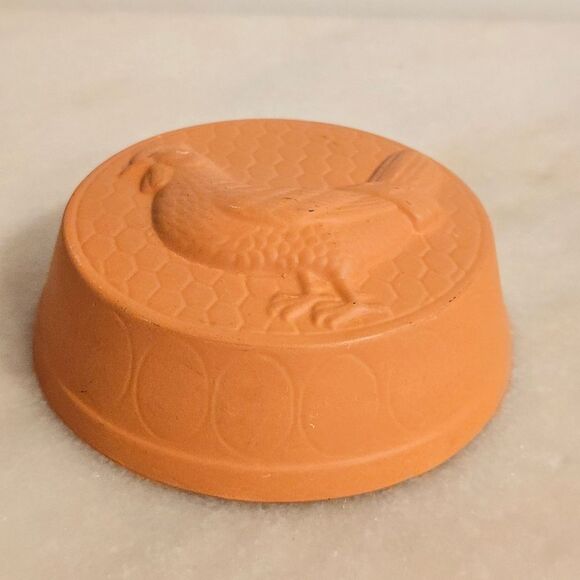 VINTAGE TERRACOTTA CERAMIC CHICKEN MOLD DECORATIVE WALL HANGER JAPAN - Picture 5 of 7